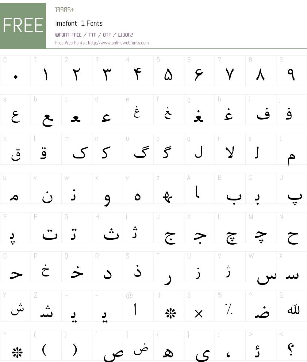 Irnafont_1 Font Screenshots