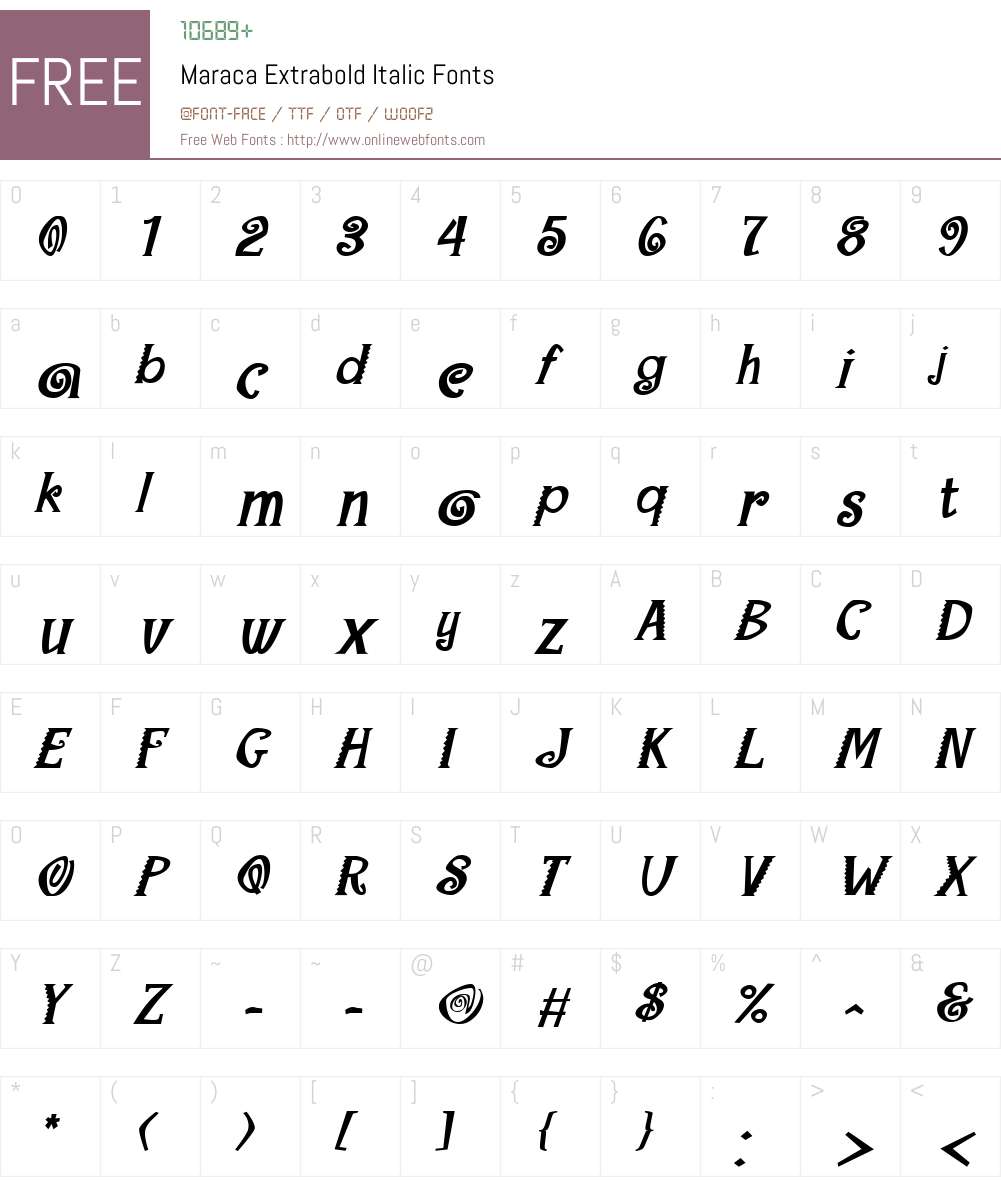 Maraca Extrabold Font Screenshots