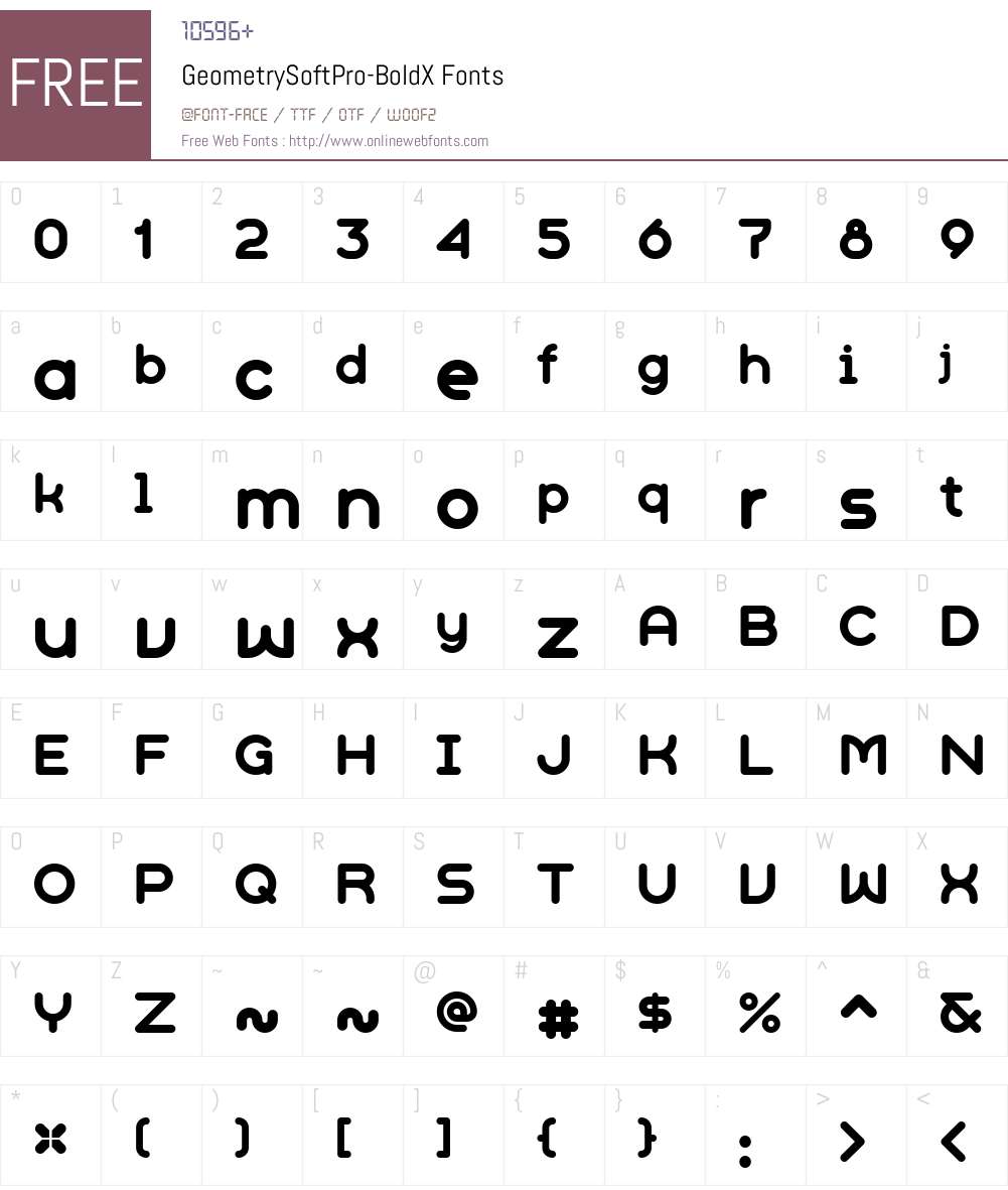 GeometrySoftPro-BoldX Font Screenshots