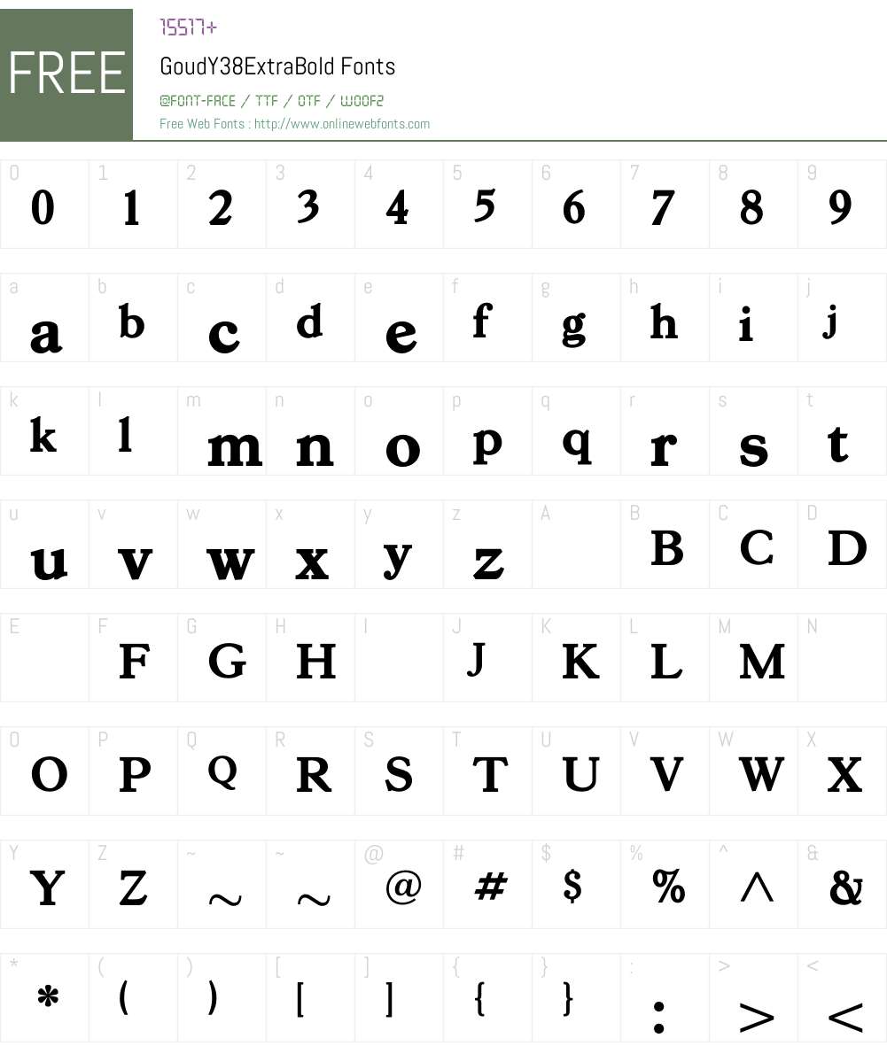 GoudY38ExtraBold Font Screenshots