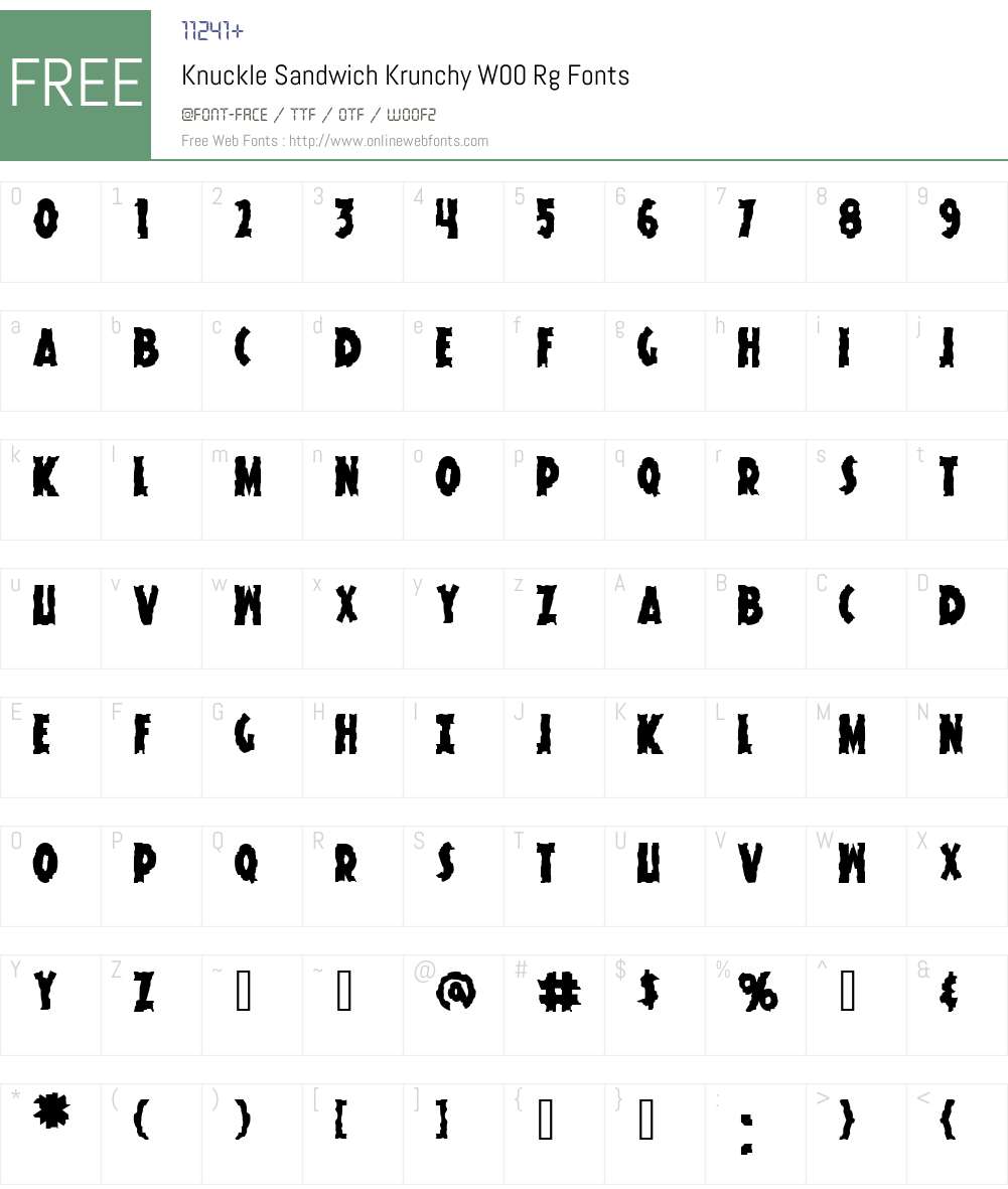 Knuckle Sandwich Krunchy Font Screenshots