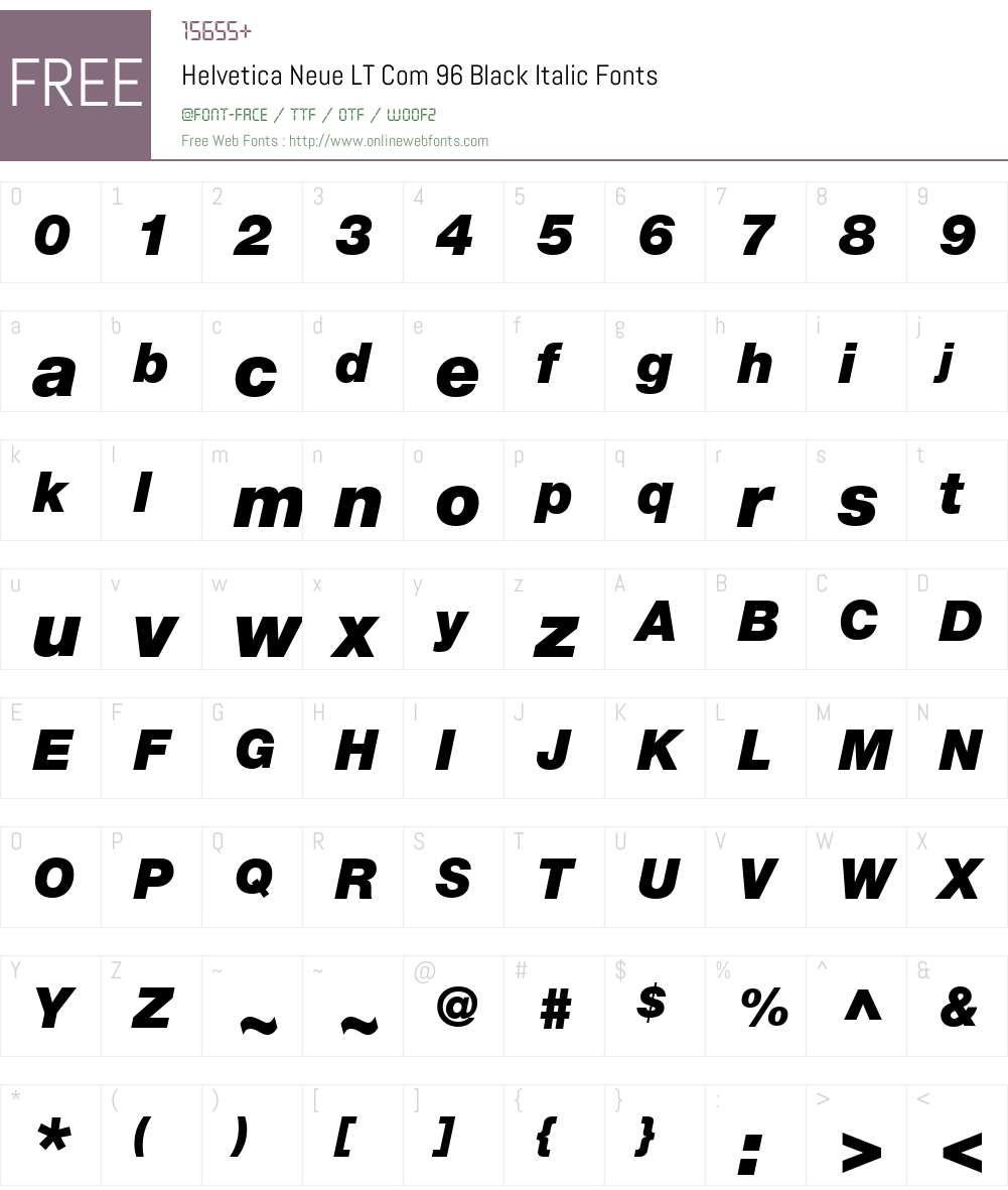 Helvetica Neue LT Com Font Screenshots