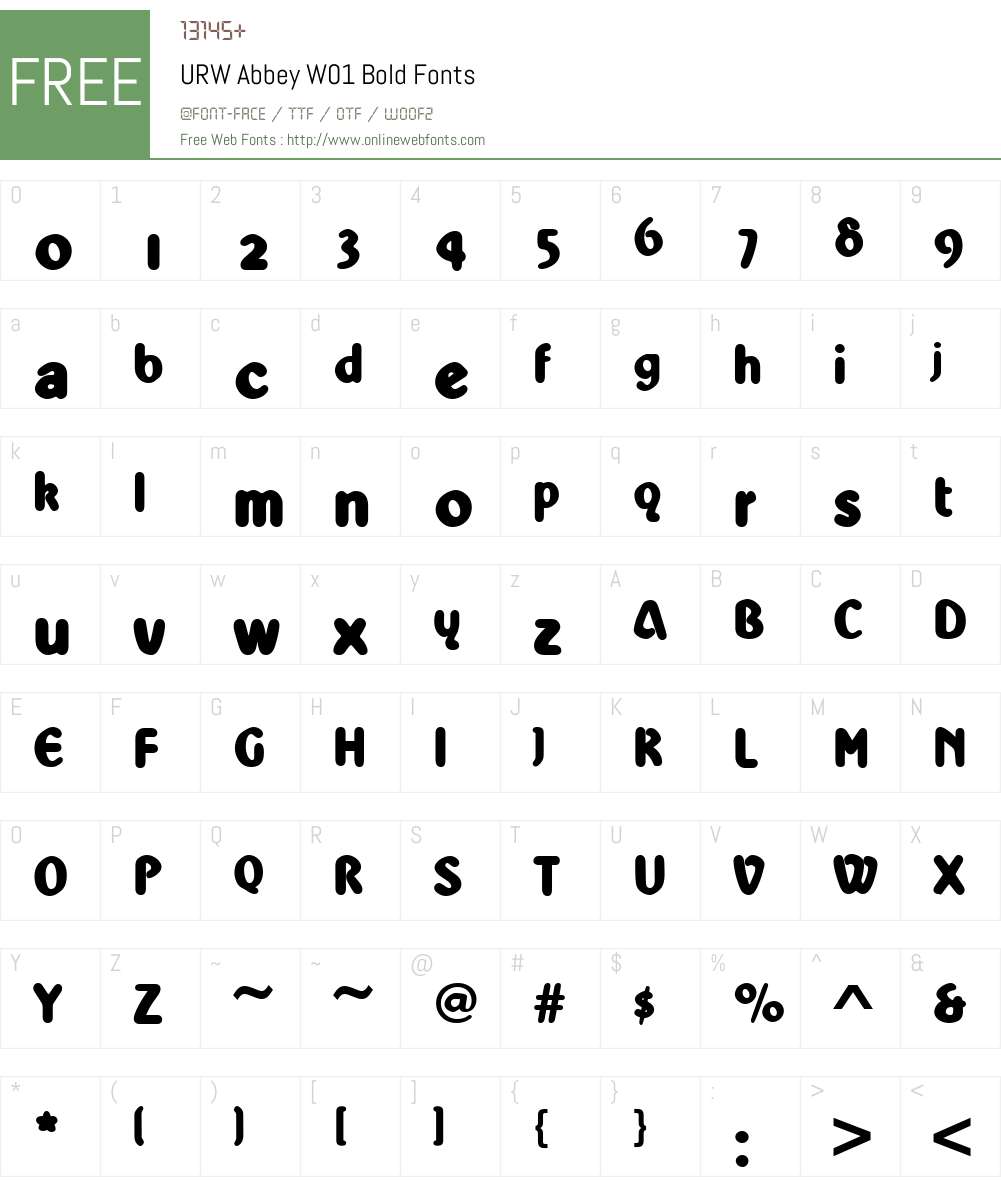 URWAbbeyW01-Bold Font Screenshots