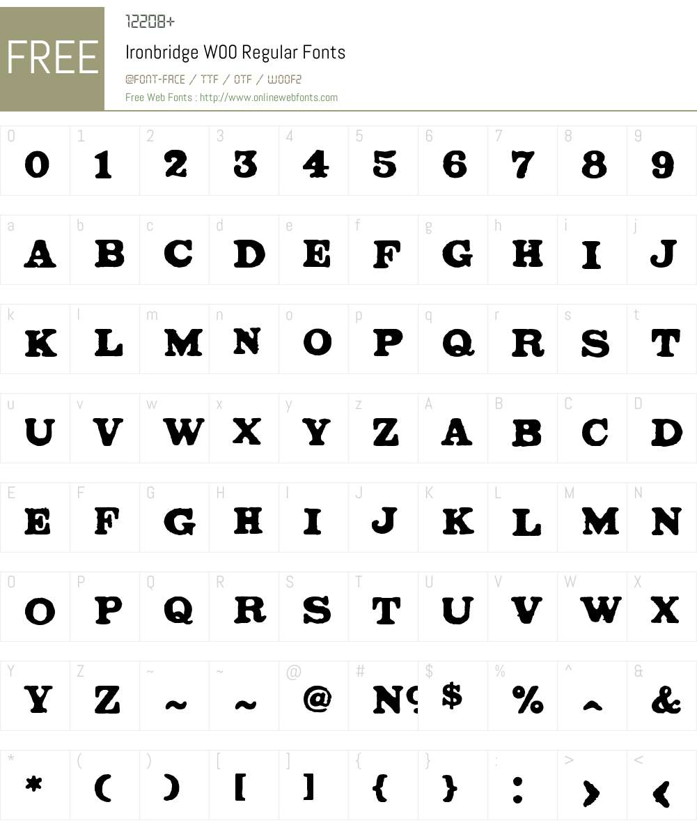 IronbridgeW00-Regular Font Screenshots