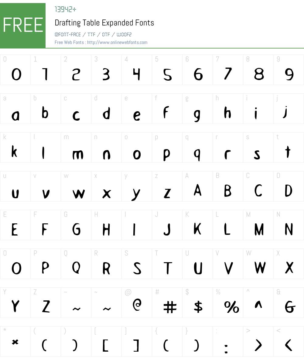 Drafting Table Expanded Font Screenshots