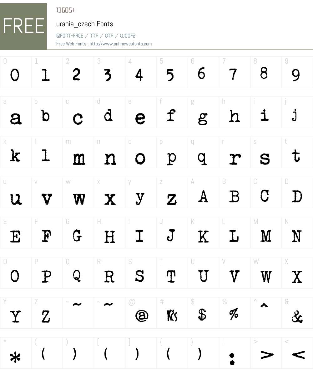 urania_czech Font Screenshots