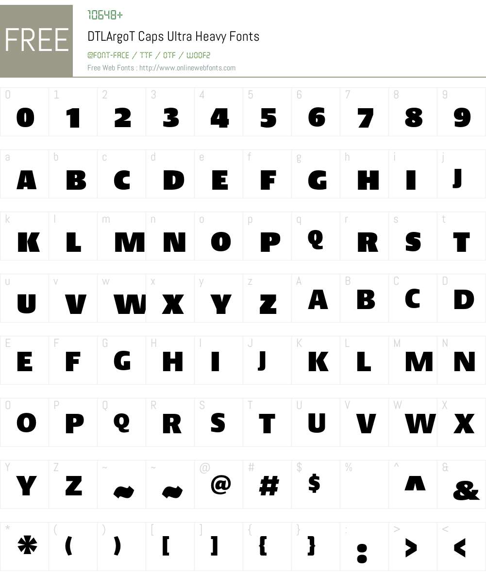 DTL Argo Font Screenshots