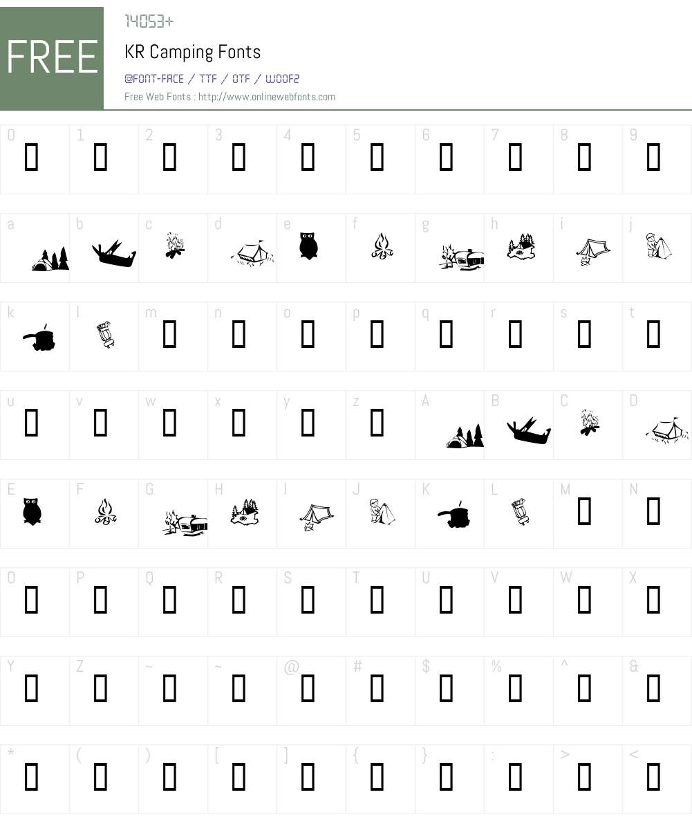 KR Camping Font Screenshots