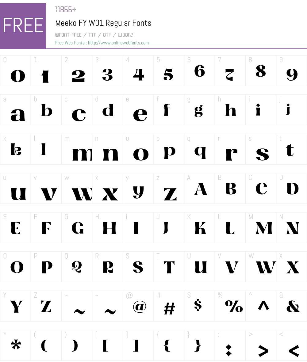 MeekoFYW01-Regular Font Screenshots