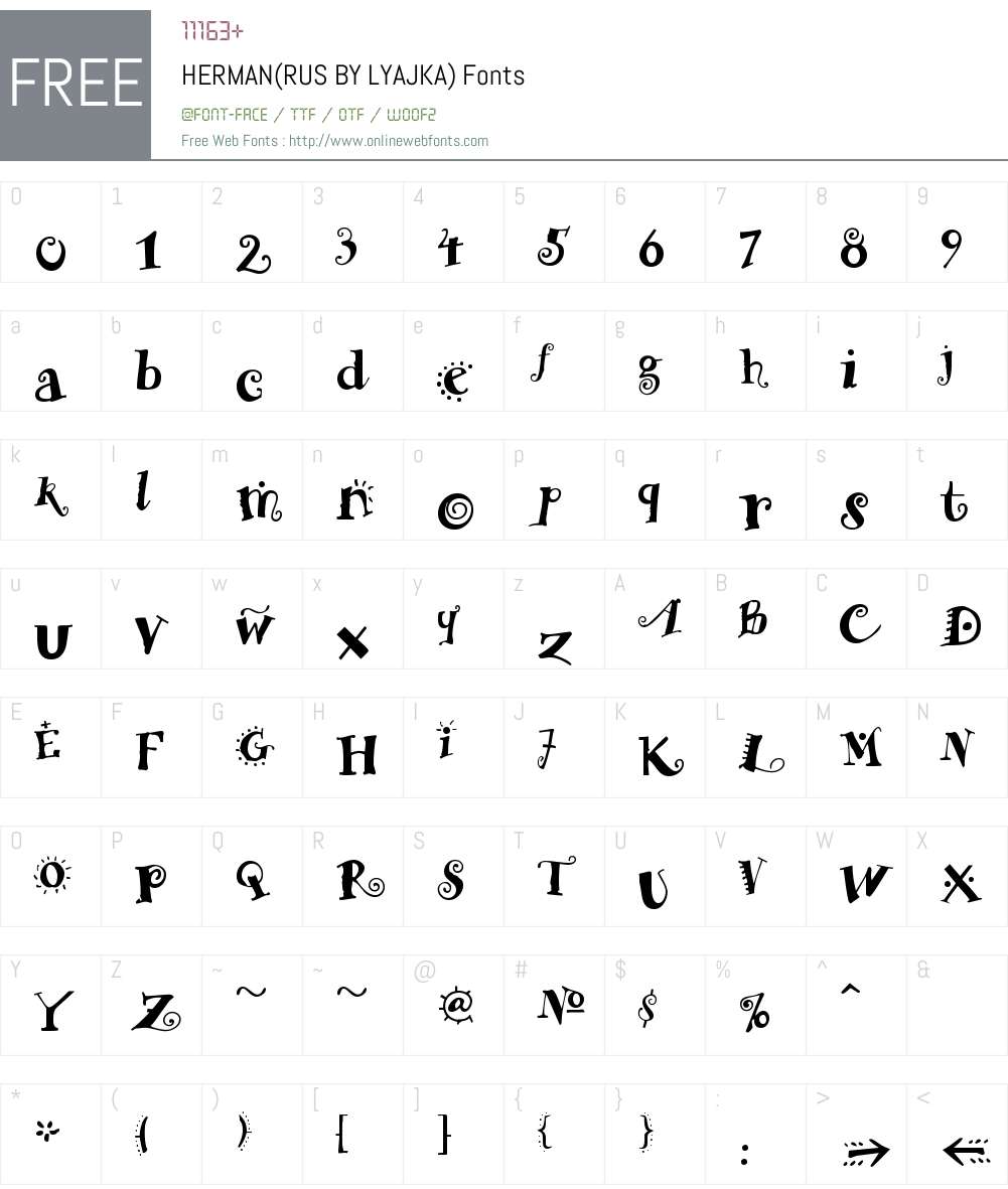 HERMAN(RUS BY LYAJKA) Font Screenshots