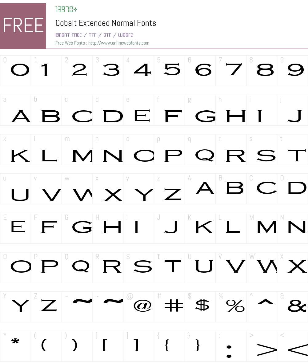 Cobalt Extended Font Screenshots