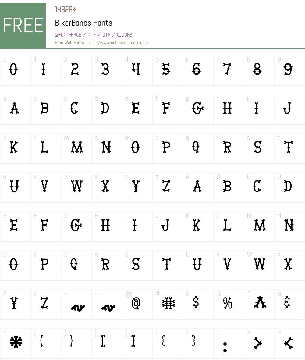 BikerBones Font Screenshots