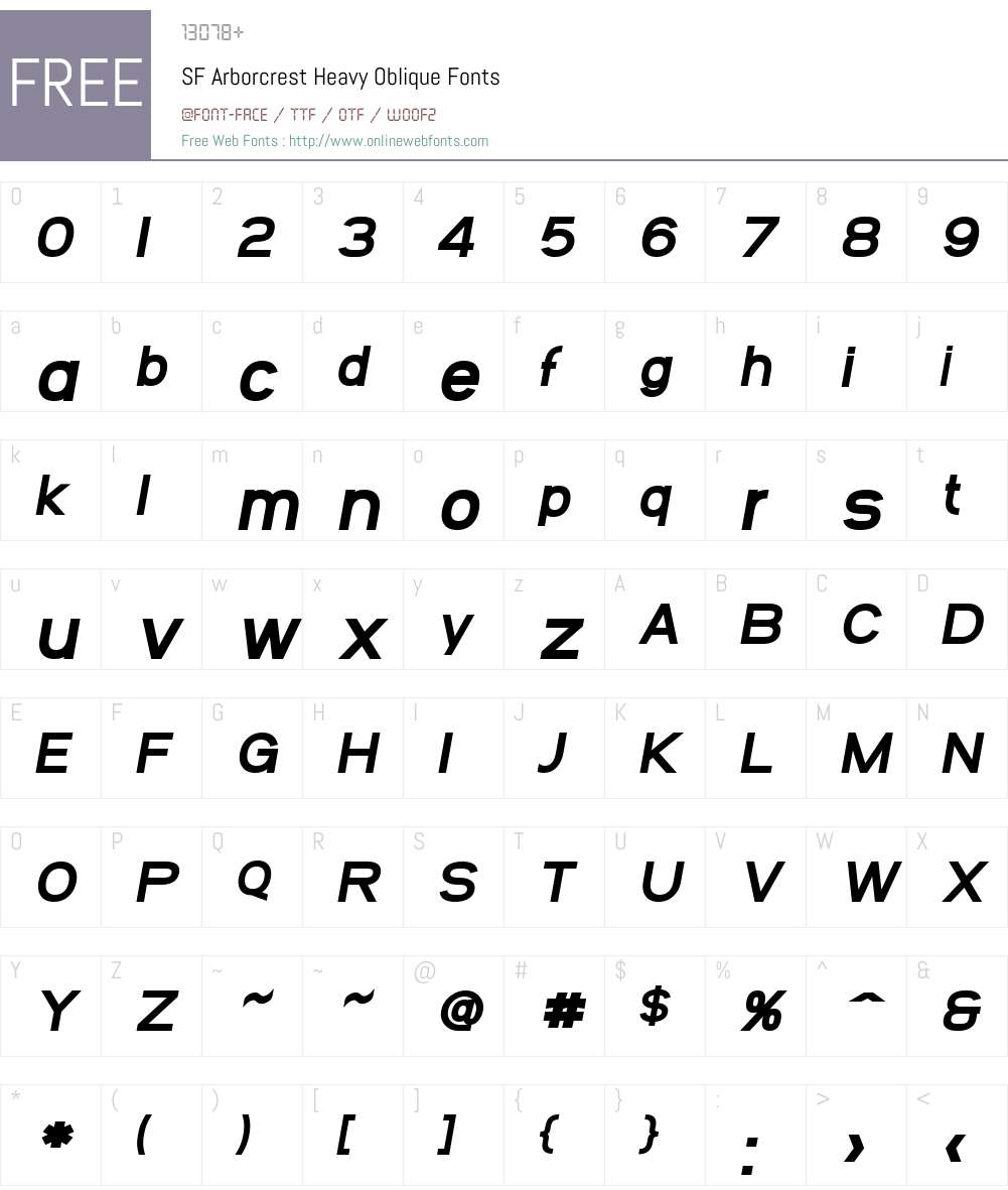 SF Arborcrest Heavy Font Screenshots