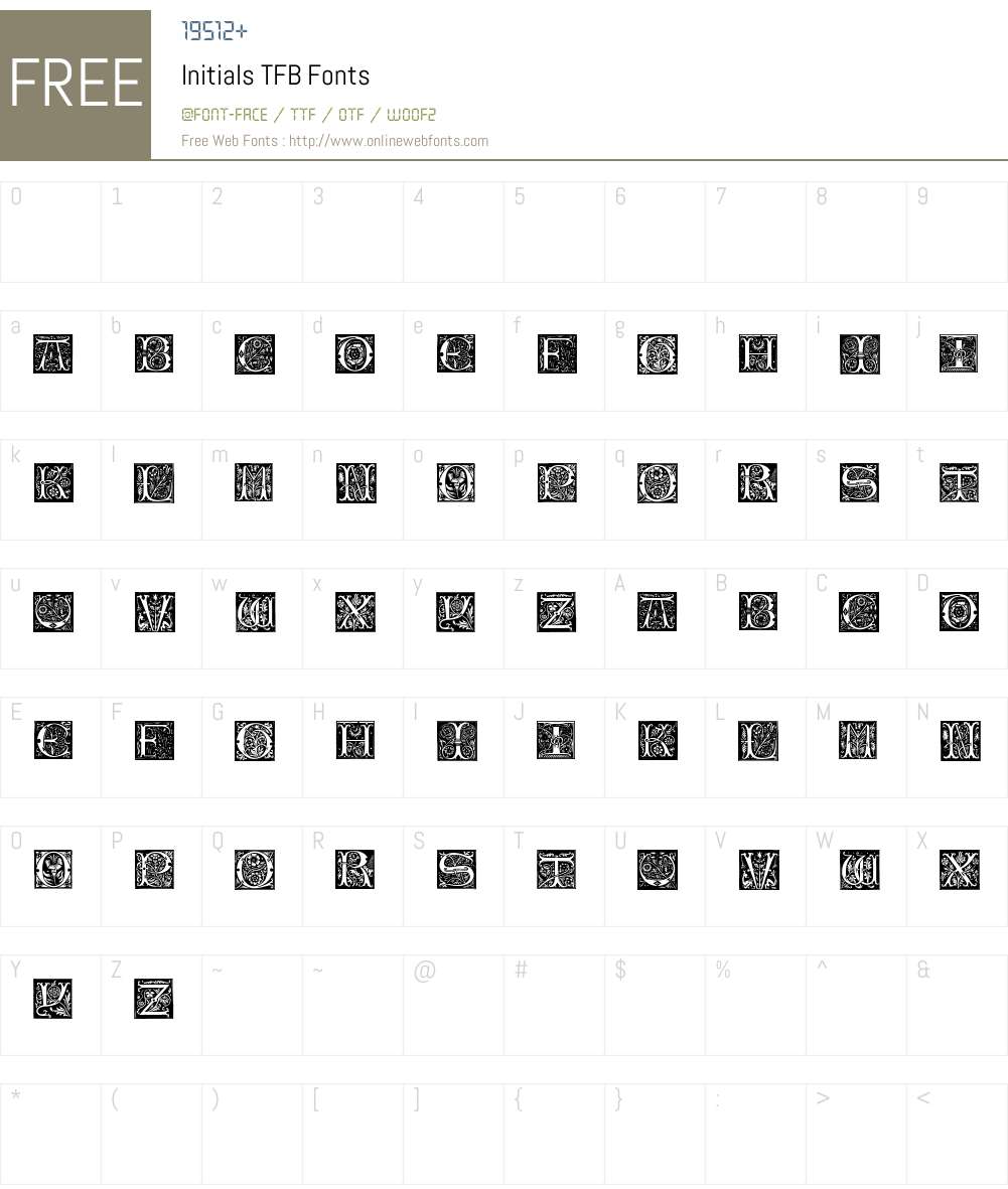 Initials TFB Font Screenshots