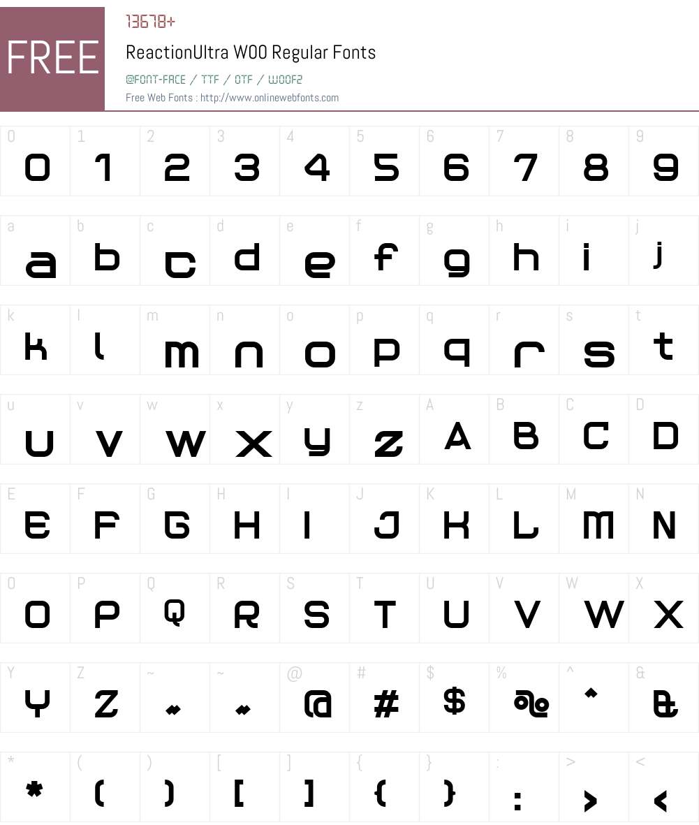 ReactionUltra Font Screenshots
