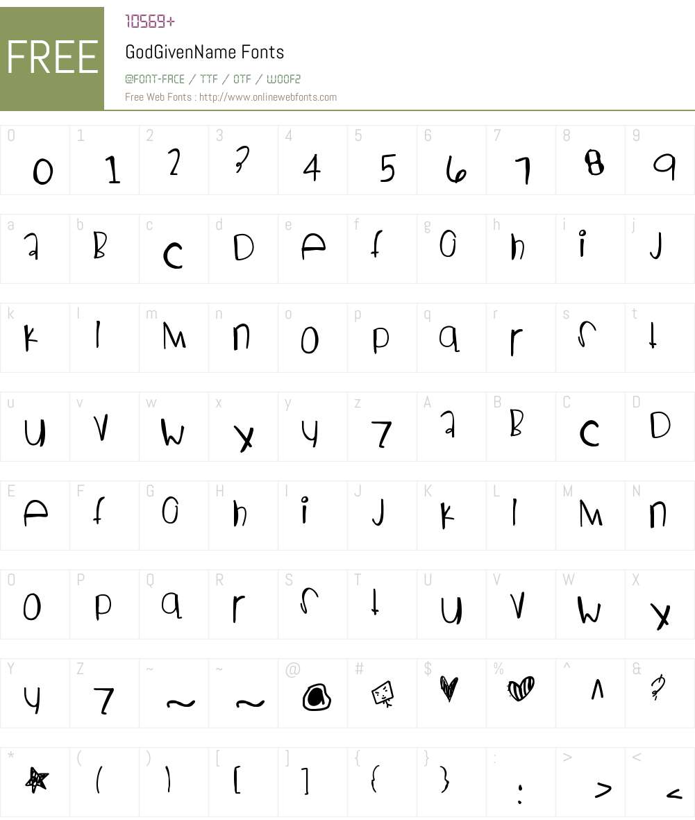 GodGivenName Font Screenshots