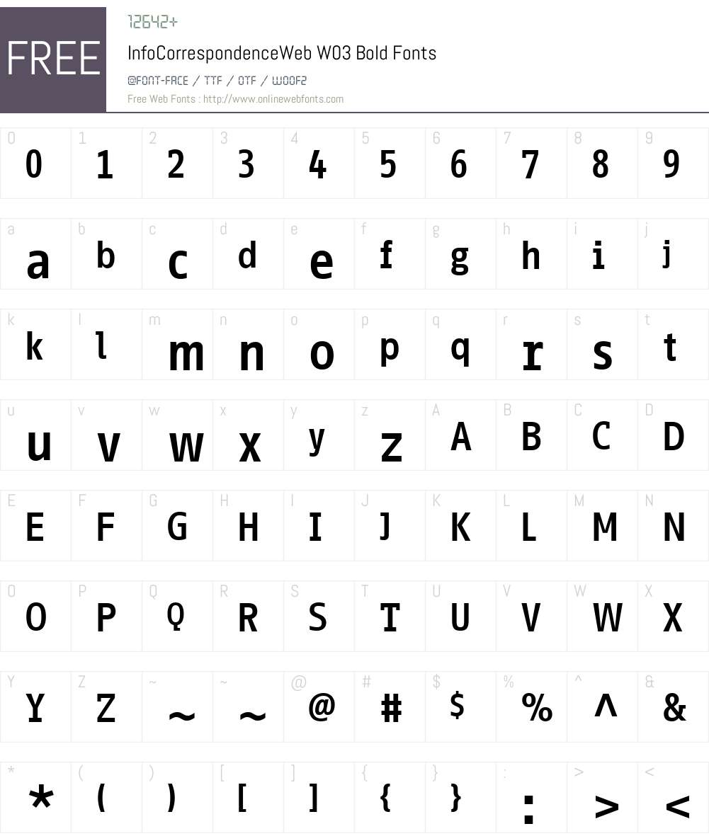 InfoCorrespondenceWebW03-Bd Font Screenshots
