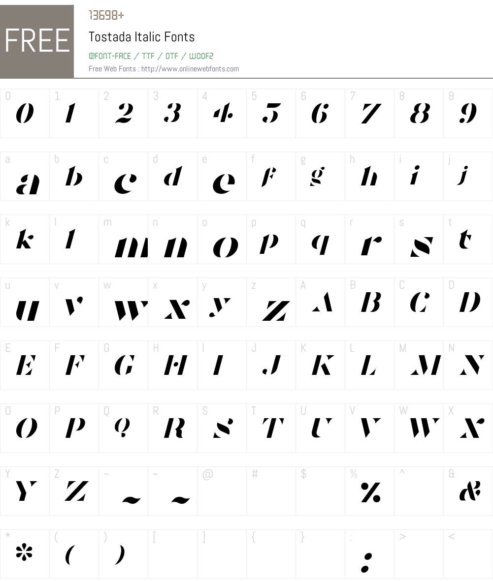 Tostada Font Screenshots