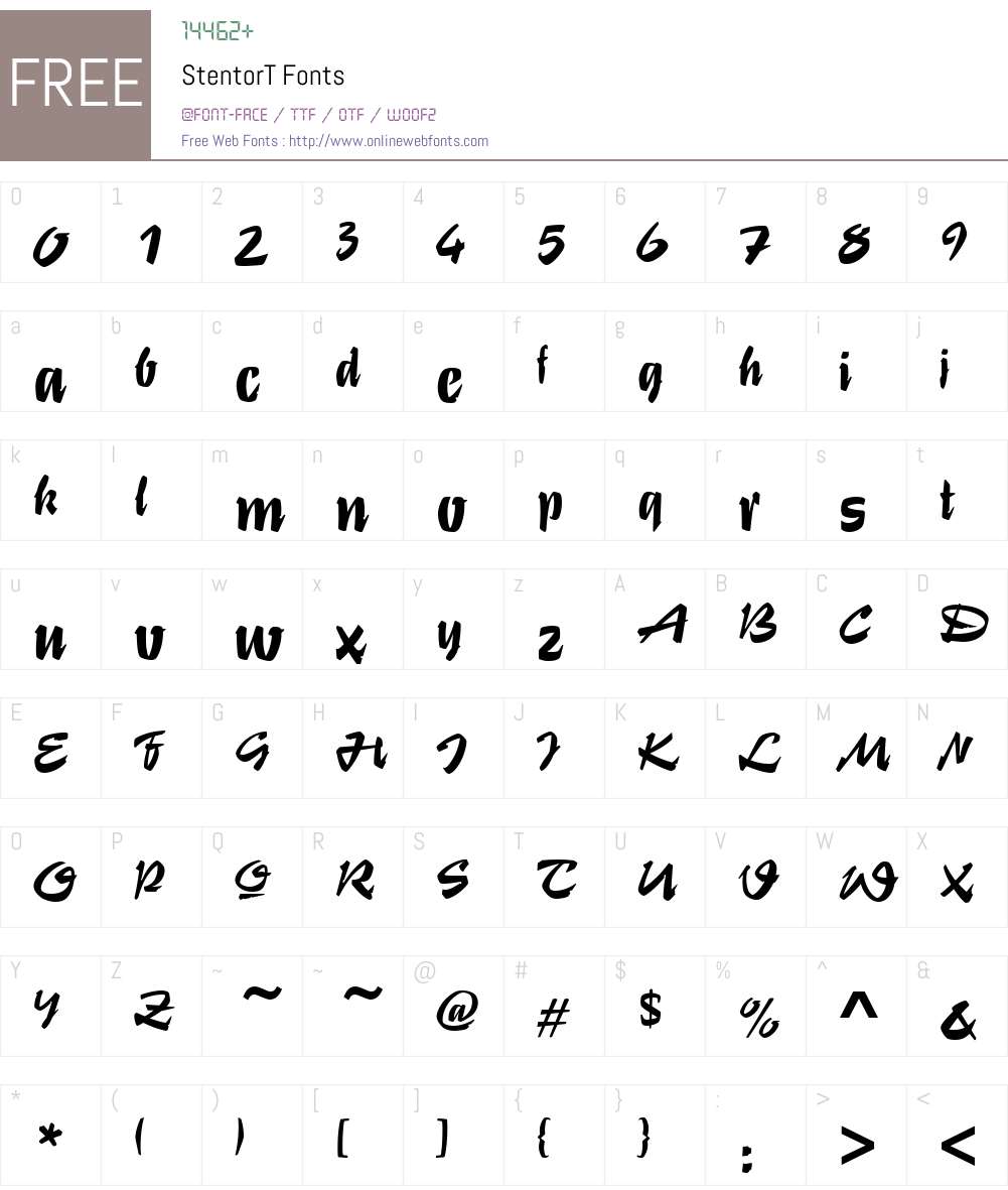 StentorT Font Screenshots