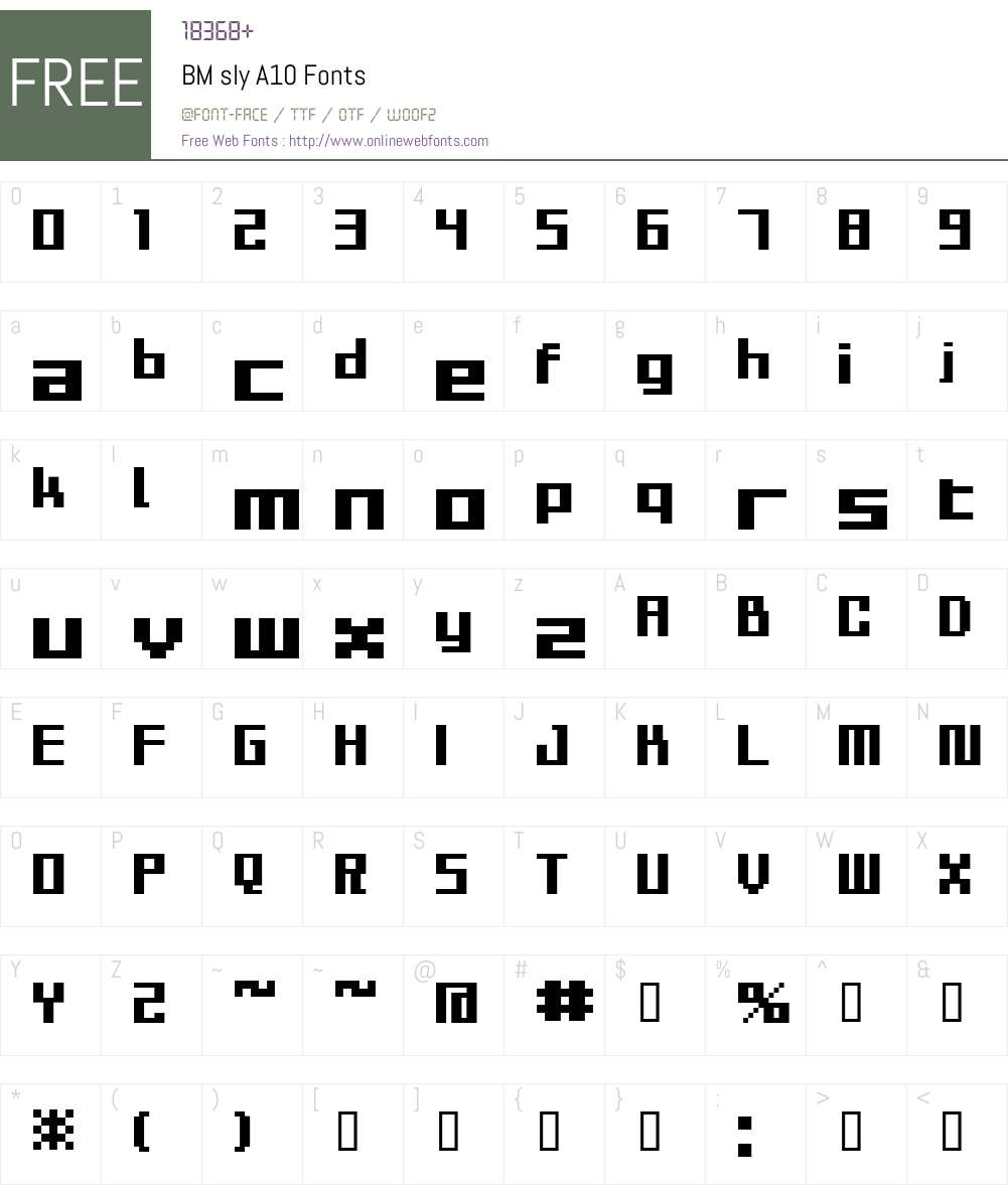 BM sly Font Screenshots
