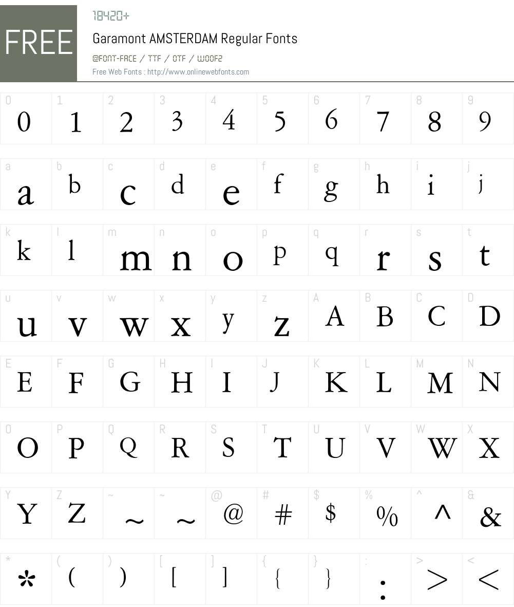 Garamont Amsterdam BQ Font Screenshots