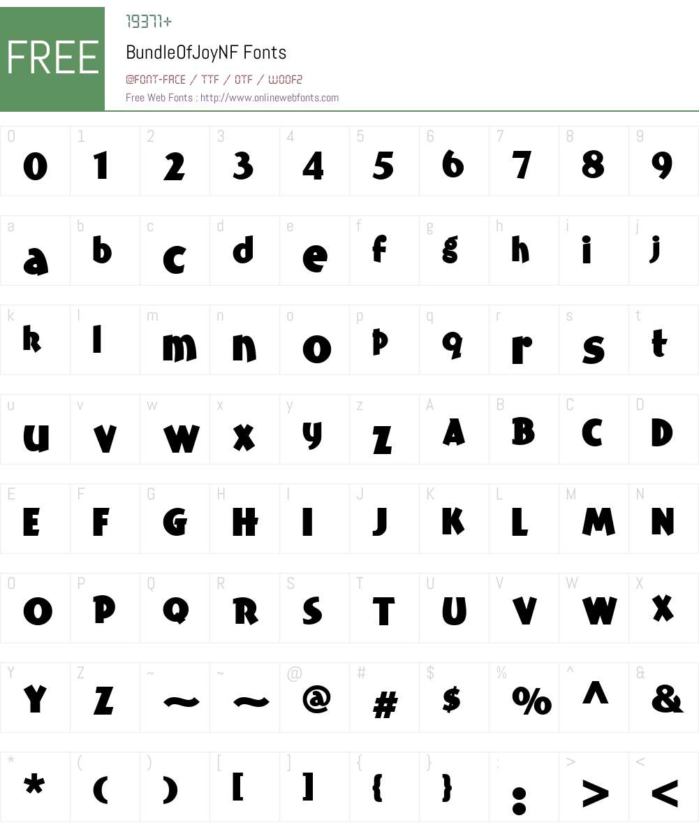 BundleOfJoyNF Font Screenshots
