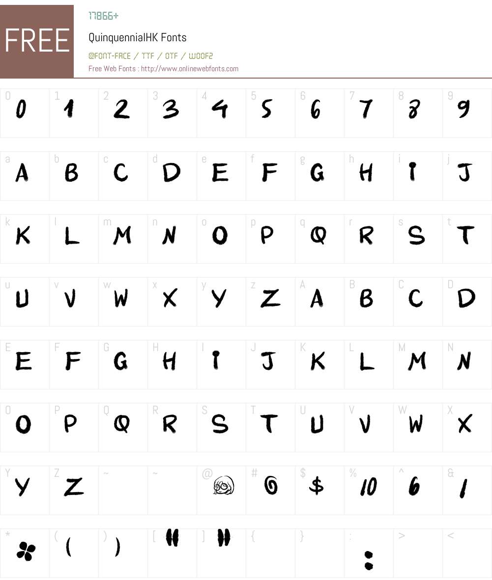 QuinquennialHK Font Screenshots