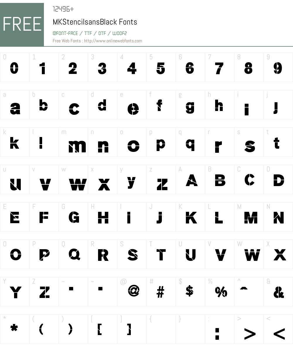 MKStencilsansBlack Font Screenshots