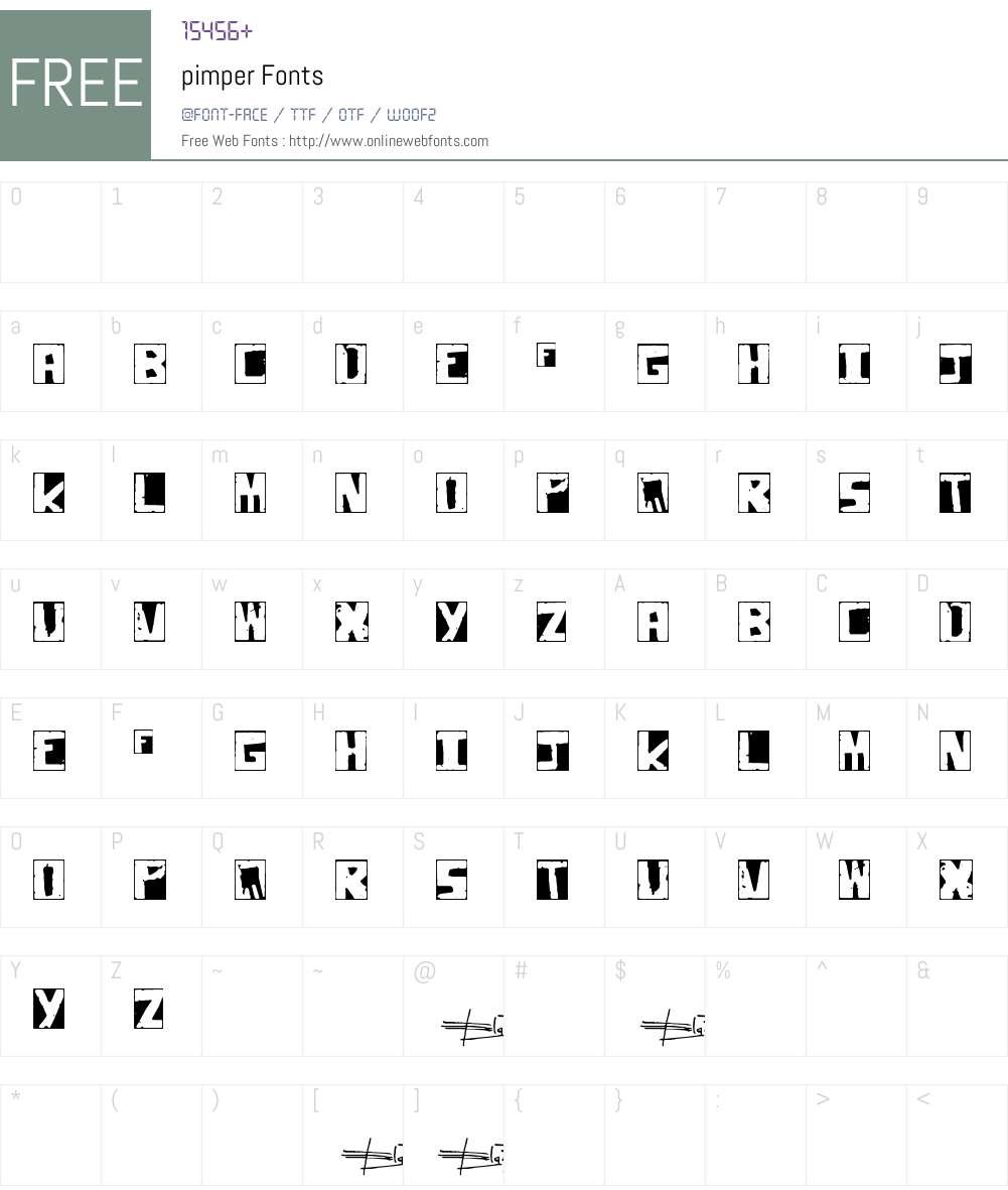 pimper Font Screenshots