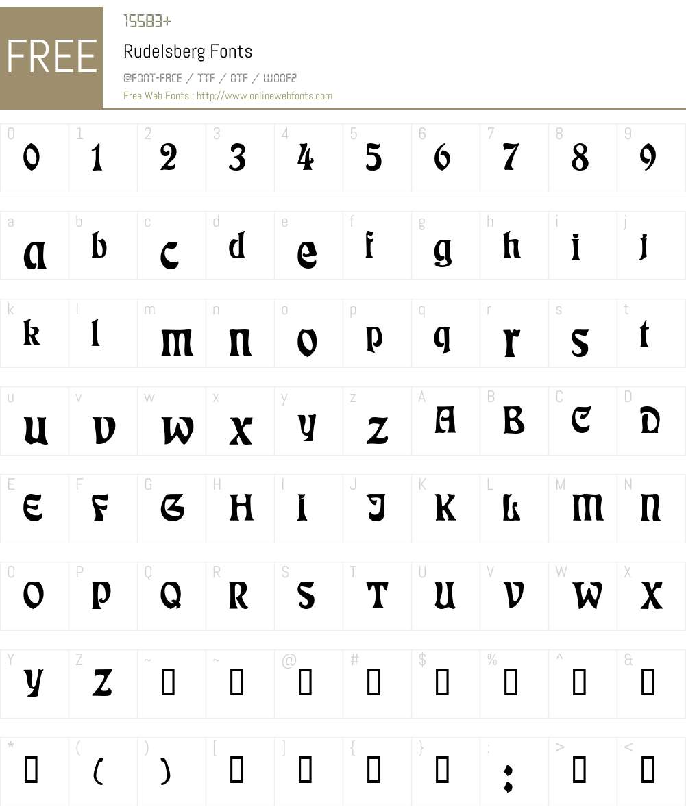 Rudelsberg Font Screenshots