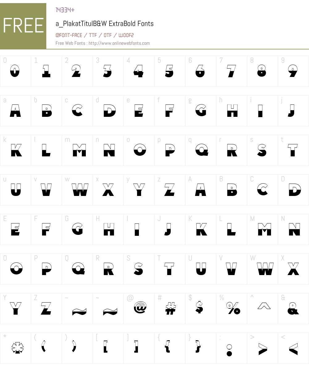 a_PlakatTitulB&W Font Screenshots