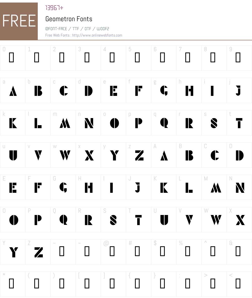 Geometron Font Screenshots