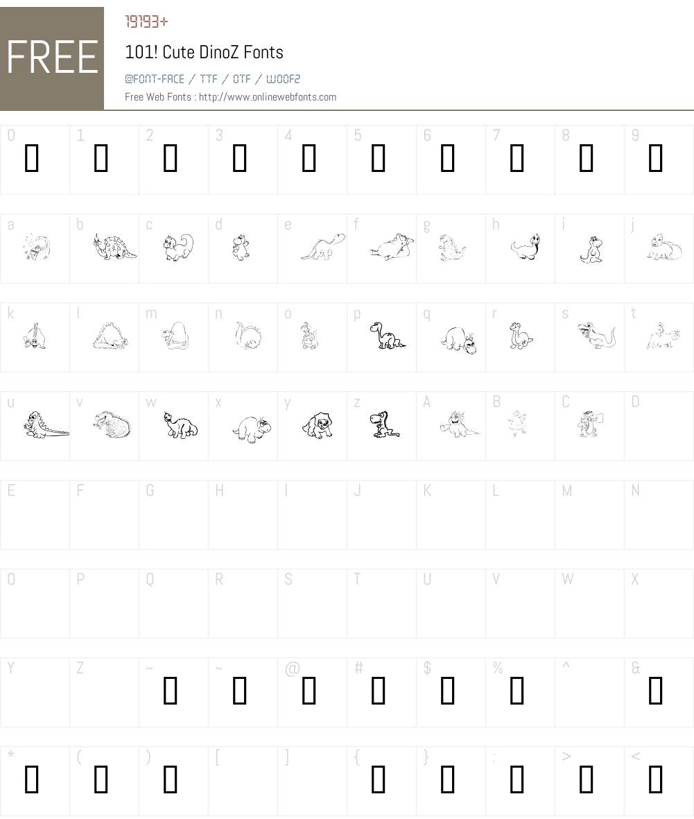 101! Cute DinoZ Font Screenshots