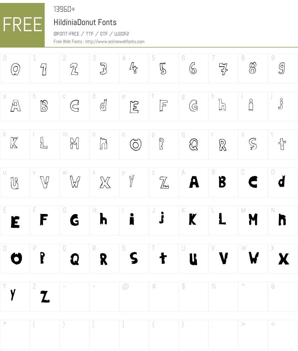 HildiniaDonut Font Screenshots