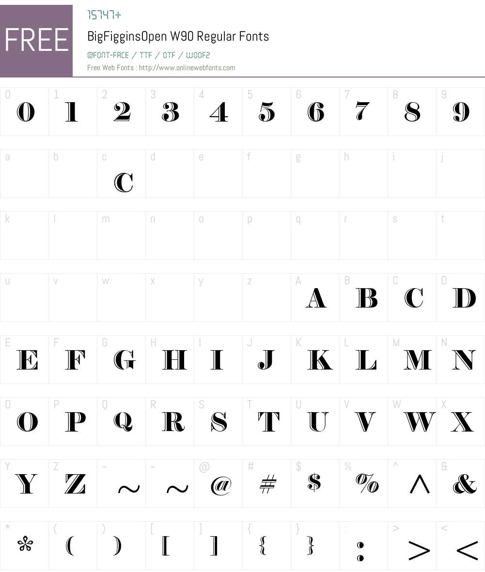 BigFigginsOpenW90-Regular Font Screenshots