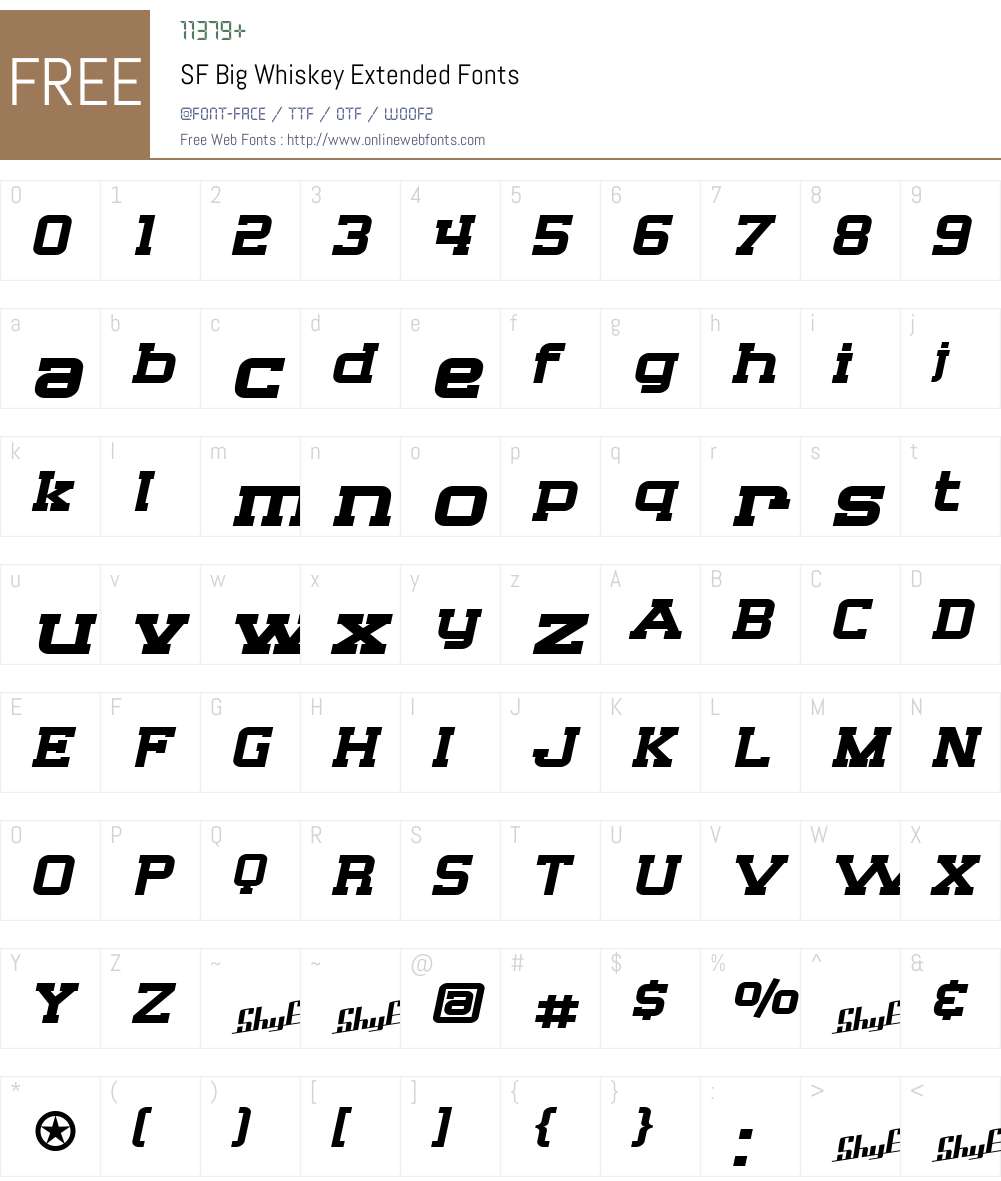 SF Big Whiskey Extended Font Screenshots