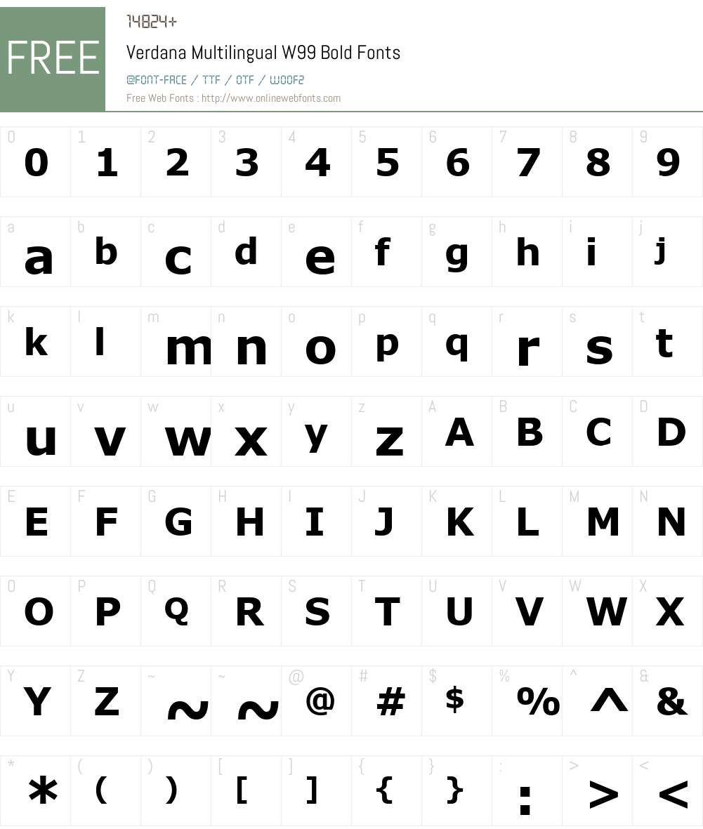 Verdana Font Screenshots
