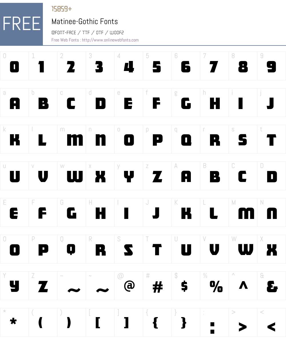 Matinee Font Screenshots