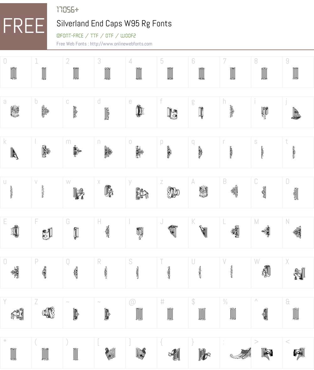 SilverlandEndCapsW95-Rg Font Screenshots