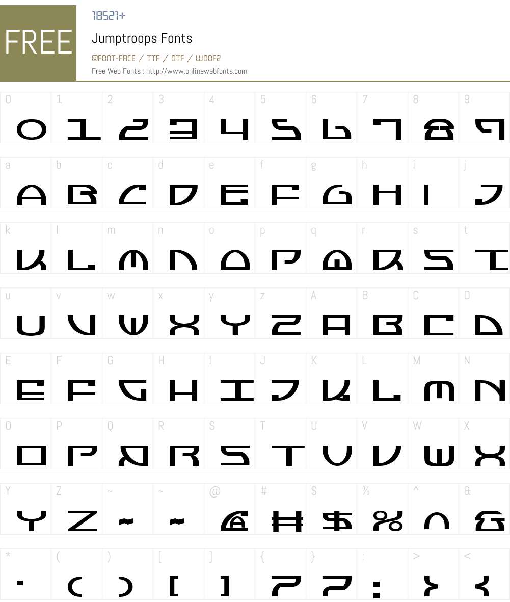 Jumptroops Font Screenshots
