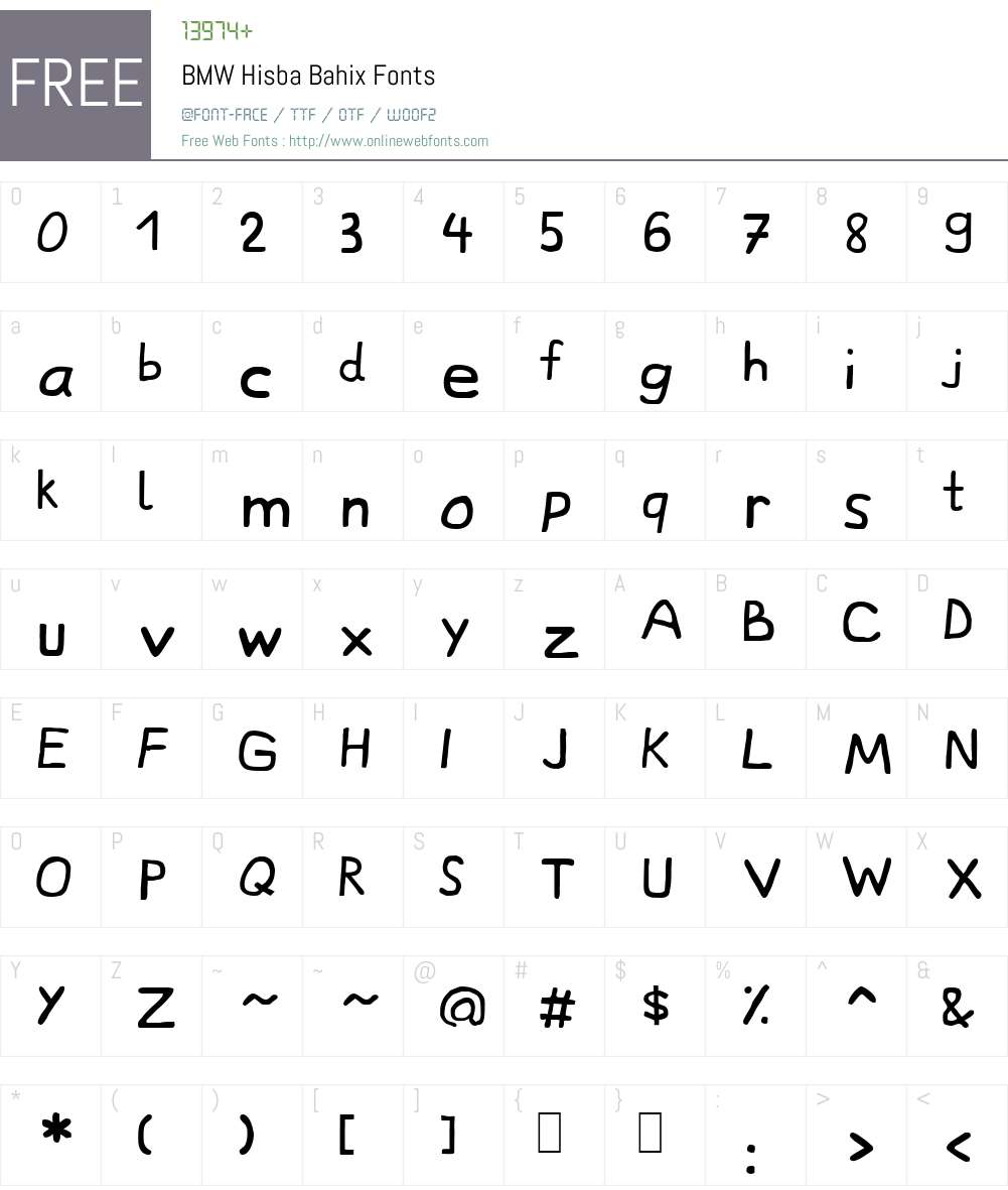 BMW Hisba Bahix Font Screenshots