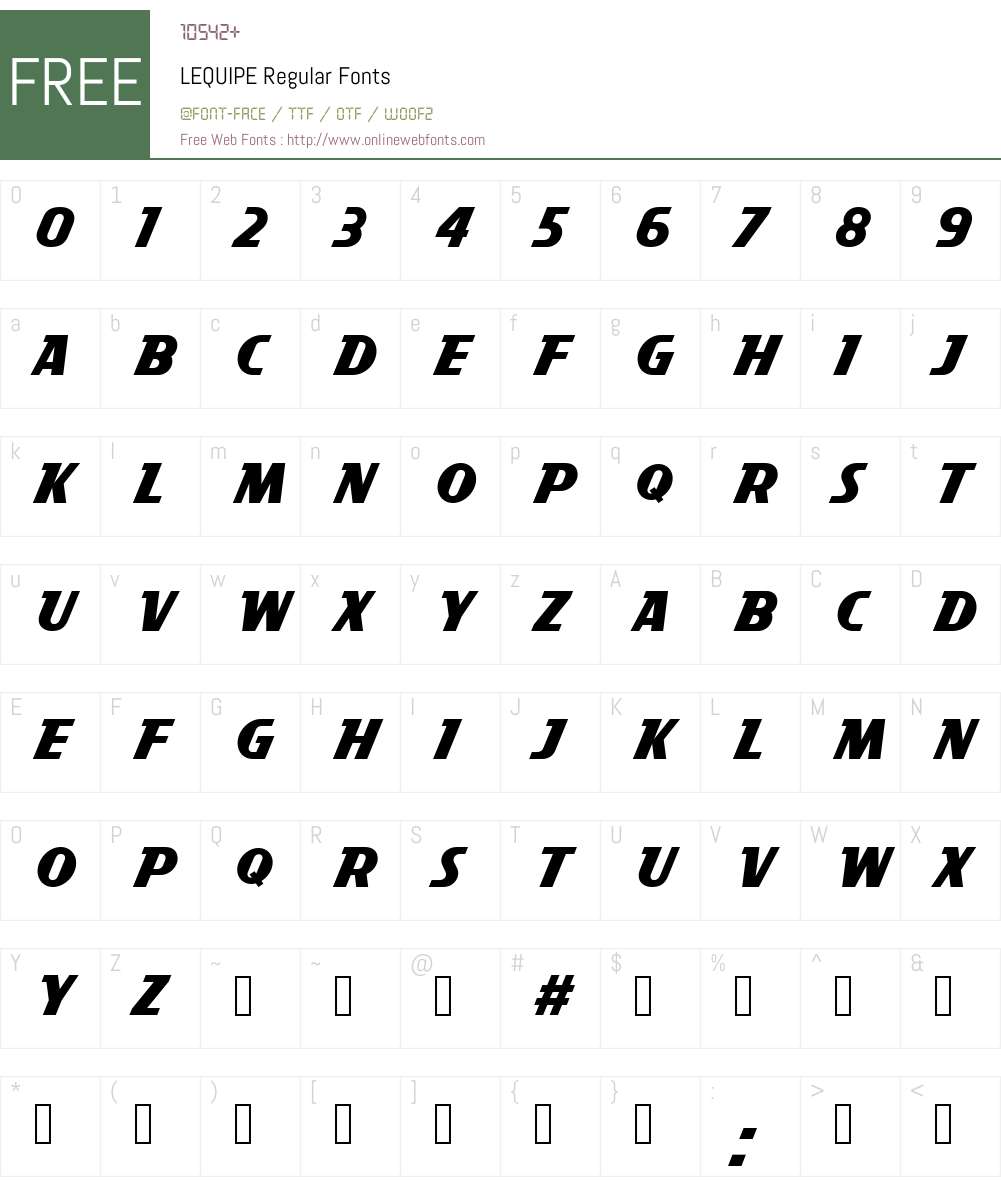 LEQUIPE Regular Font Screenshots