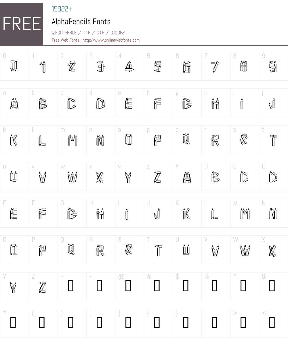 AlphaPencils Font Screenshots
