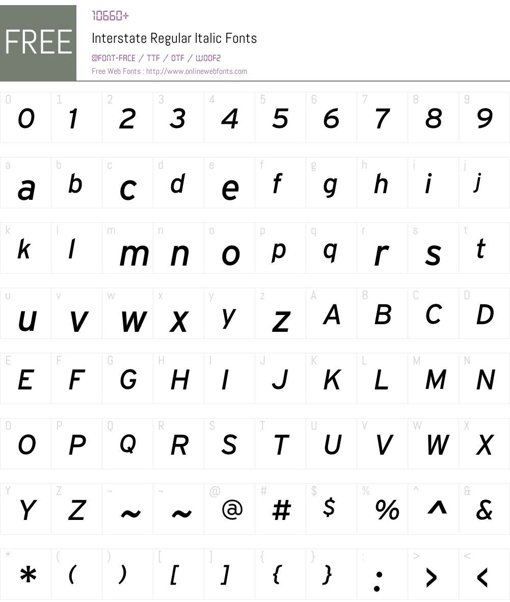 Interstate Font Screenshots
