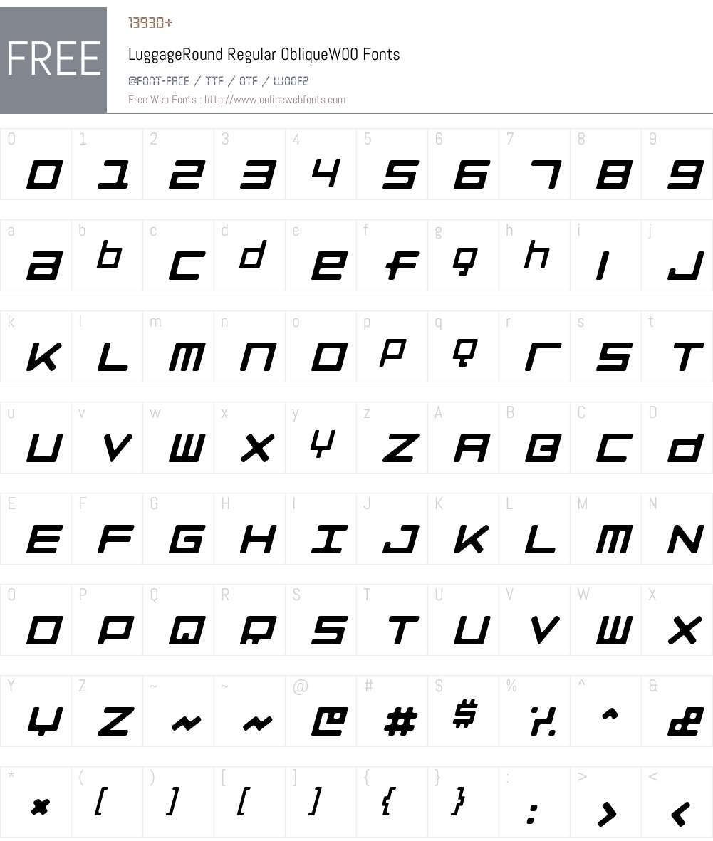 Luggage Font Screenshots