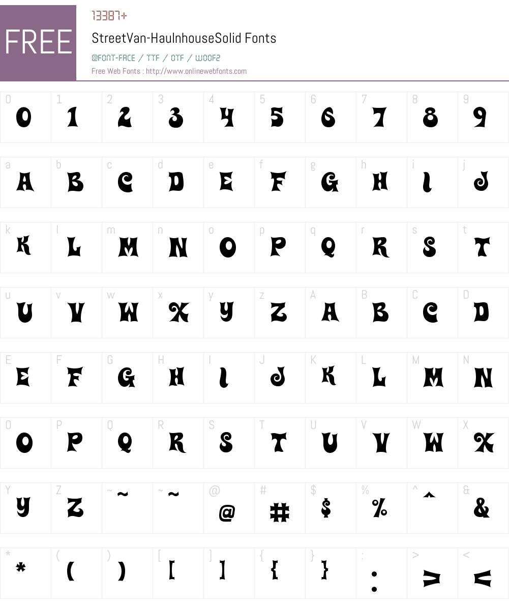 StreetVan-HaulnhouseSolid Font Screenshots