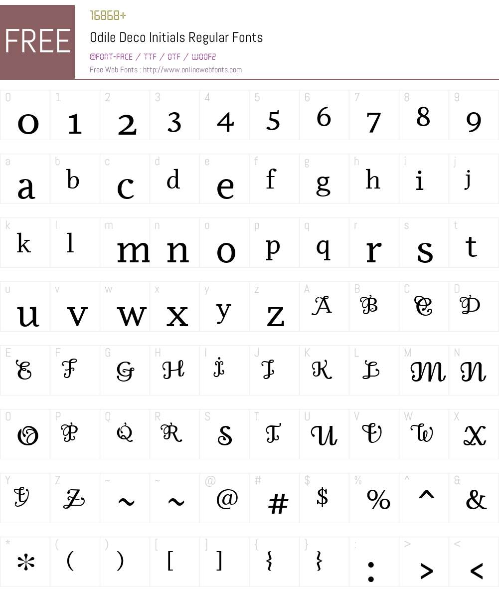 Odile Deco Initials Font Screenshots
