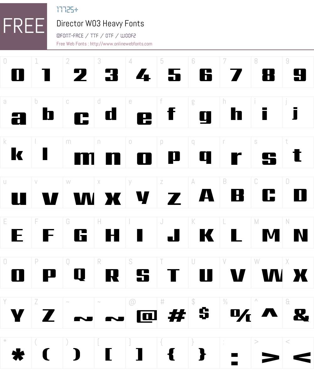 Director Font Screenshots