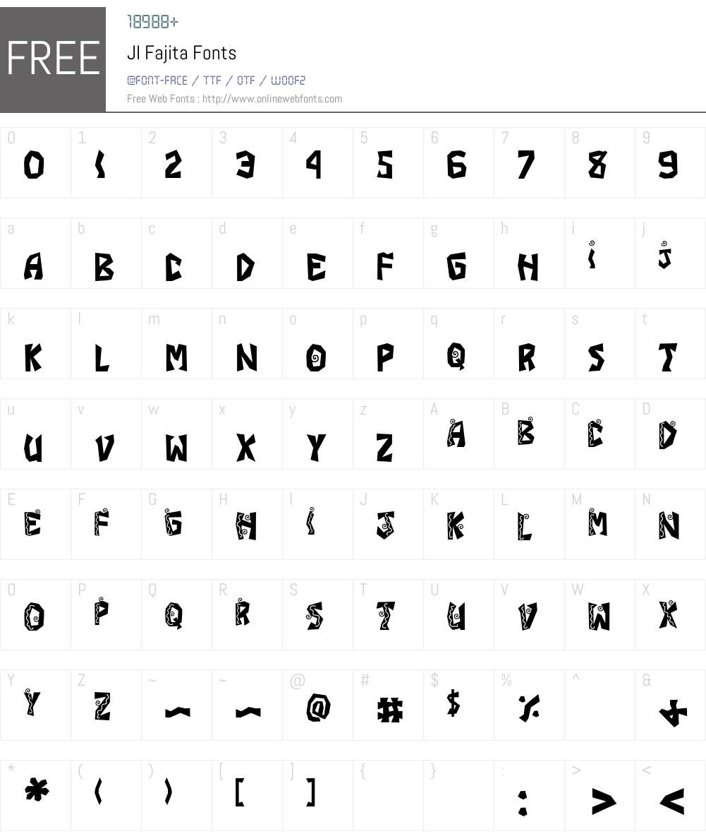 JI Fajita Font Screenshots
