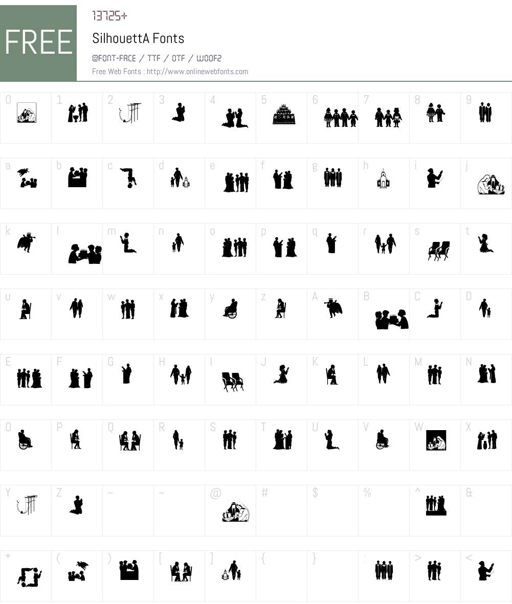 SilhouettA Font Screenshots